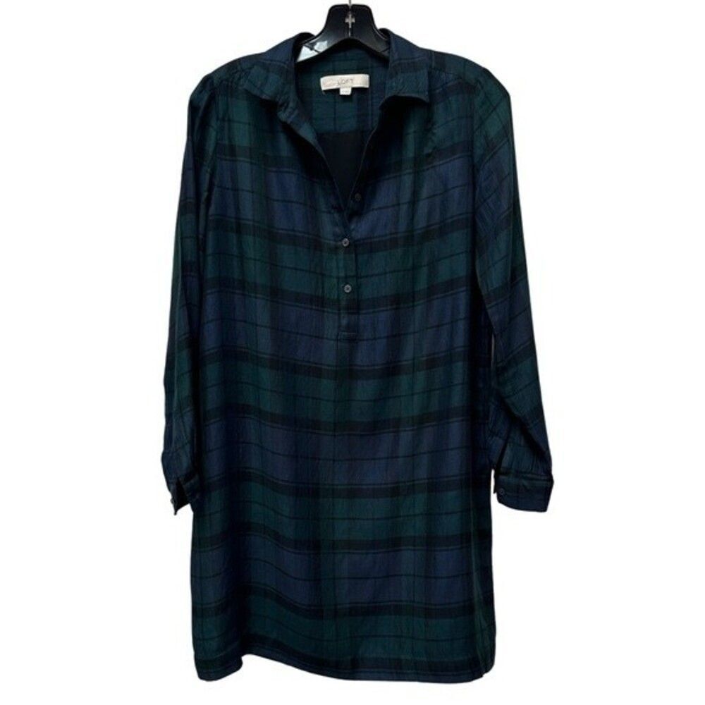 Loft Plaid Pullover Dress Size XS